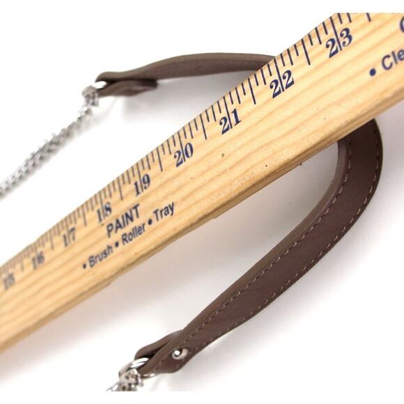 Unica Firenze BROWN GENUINE LEATHER FRAME XBODY CHAIN SHOULDER BAG HANDBAG PURSE - Picture 13 of 16